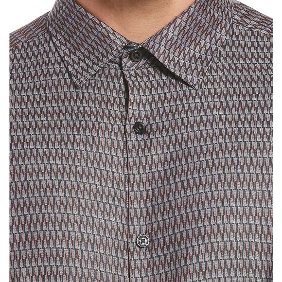 Perry Ellis Men's Triangle Print Button-Down Shirt * XL Jacquard Elegance M1306 - Picture 3 of 5